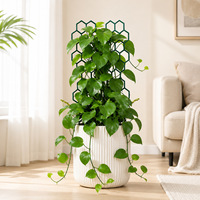 D6069 Rak Penyangga Tanaman Plastik Indoor Outdoor Berbentuk Sarang Lebah untuk Tanaman Merambat dalam Pot