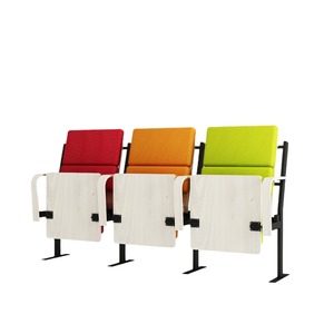 Chaises d'auditorium Anji Yijian avec tablettes d'écriture, pieds en alliage d'aluminium, tissu rouge, chaises en rangée pour salles de conférence scolaires - Product Image 2