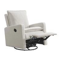 Chaise de pépinière moderne Uptown Boucle blanc rembourré pivotant planeur inclinable pour salon utiliser meubles de maison