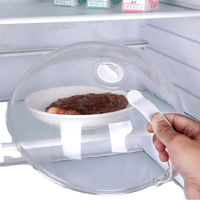 Couverture anti-éclaboussures transparente en plastique pour micro-ondes avec couvercle de protection alimentaire, aérations vapeur, conservation de la fraîcheur, anti-mouches, écologique