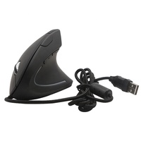 Mouse vertikal komputer kabel USB ergonomis, Mouse Gaming optik PC dengan kabel kepang Premium