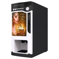 Machine à café professionnelle de comptoir pour 3 boissons chaudes instantanées, avec paiement par pièces et fonction SDK – Offre Spéciale