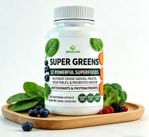 Cápsulas de Superalimentos Verdes Orgánicos Veganos Naturales de Fábrica GMP, 32 Superalimentos, Antioxidantes, Probióticos, Ricos en <span class=keywords><strong>Vitaminas</strong></span> y Minerales, Energía, Intestino - Product Image 3