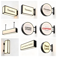 Boîtes lumineuses publicitaires LED en acrylique, enseignes lumineuses personnalisées pour devanture de magasin
