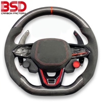 Volant sport en fibre de carbone forgée BSD à 3 branches de 35 mm pour Volkswagen Golf 8 MK8 GTI Passat Classe E avec palettes de changement de vitesse