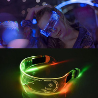 Lunettes de soleil lumineuses à LED en plastique pour enfants, idéales pour les fêtes d'Halloween, avec activation sonore et double contrôle, effet phosphorescent