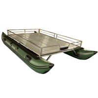 Bateau pneumatique à ponton en PVC épaissi, plateforme en alliage d'aluminium, bateau de pêche pour la pêche et les loisirs aquatiques