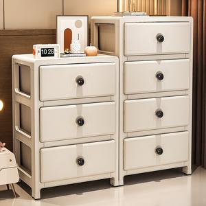 Armario de almacenamiento grueso con 4 cajones, mesa auxiliar para dormitorio, organizador para sala de estar, armario pequeño con cajones para aperitivos y juguetes - Product Image 4