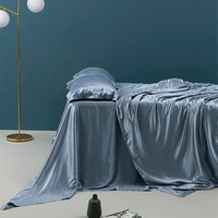 Drap Plat en Satin de Luxe Personnalisé pour la Vente en Gros, 100% Polyester, Draps Plats et Housses de Couette Effet Satin Soie