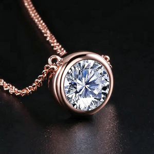 SGARIT custom 18k rose gold lab grown diamond <b>Necklace</b> round cut VVS <b>D</b> 3EX 1ct IGI certificate for party engagement <b>Necklace</b> - Product Image 2
