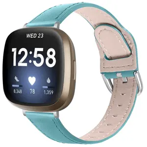 יצרן אמיתי עור צפו בנד עבור Fitbit Versa 3 תחושה צמיד צמיד