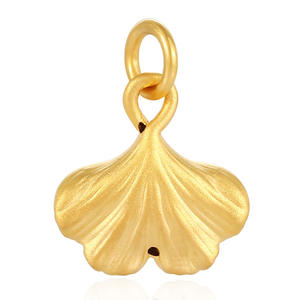 Luxury gold <b>jewelry</b> 24K micro-hard gold apricot <b>leaf</b> shape Pendant high-end <b>jewelry</b> accessories - Product Image 2