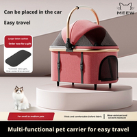 Poussette pour animaux de compagnie détachable avec cabine en maille respirante et poignée supérieure pour petits chats et chiens, idéale pour les voyages en extérieur - Vente en gros