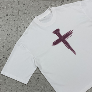 Fabrication de t-shirts de créateurs, t-shirts surdimensionnés en coton biologique personnalisés, t-shirts à épaules tombantes, imprimés avec des motifs graphiques blancs, t-shirts pour hommes - Product Image 5