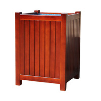 Grande boîte de jardinières en bois de mobilier urbain d'extérieur très vendue pots de fleurs verticaux rectangulaires de jardin à l'extérieur pot de fleurs à l'extérieur