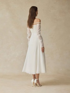 Autunno Sexy elegante abito da festa lungo elegante da donna a <span class=keywords><strong>maniche</strong></span> <span class=keywords><strong>lunghe</strong></span> <span class=keywords><strong>spalle</strong></span> monospalla - Product Image 4