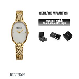 Montre ovale pour femme en acier inoxydable 316L, mouvement quartz japonais, étanche 3ATM, bracelet en maille saphir, logo personnalisable, analogique, OEM ODM Miyota - Product Image 3