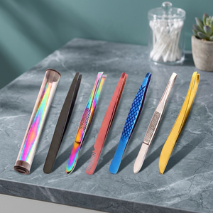 Juego de Pinzas para Cejas de Acero Inoxidable, Punta Puntiaguda, Duraderas, Estilo Moderno, con Estuche - Product Image 2