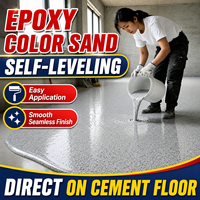 Revêtement de sol époxy auto-nivelant effet marbre, peinture intérieure, sable coloré, sols en béton liquide, application au couteau, truelle SL
