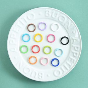 18colors Mix Zinc Alloy <b>Spring</b> O-Rings Colorful <b>Spring</b> Snap Keyring Metal Lanyard <b>Clips</b> Keychain for Camping Use Handbag - Product Image 4