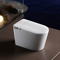 Offre Spéciale : WC Intelligent en Céramique à Fixation au Sol avec Désodorisation Automatique, Siège Chauffant, Siphon en P et Siphon en S