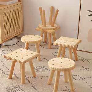 Wholesale Creative Cookie Shape Durable Eco-Friendly Modern <b>Stool</b> Multi-Purpose Low Square Bedroom School Living Room Coffee - Product Image 2