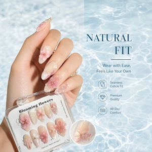 30 Uñas Postizas Francesas Elegantes con Forma de Almendra, Puntas de Uñas con Diseño 3D, Uñas Postizas Removibles para Manicura DIY, Venta al Por Mayor - Product Image 2