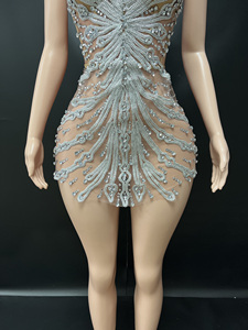 Y5185-B Novance prodotti di tendenza 2025 cristallo abiti da Club <span class=keywords><strong>Sexy</strong></span> <span class=keywords><strong>abbigliamento</strong></span> donna abito da sera corto Chic per la festa di compleanno - Product Image 3