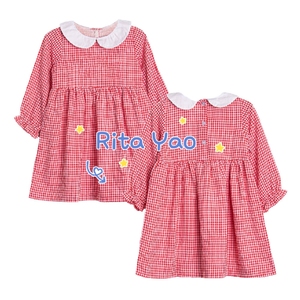 All'ingrosso pagliaccetto blu Plaid a bolle per bambini e pagliaccetto per pagliaccetto primavera manica lunga per bambine <span class=keywords><strong>tutina</strong></span> intrecciata per bambini - Product Image 4