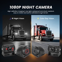 Moniteur de camion à écran tactile HD filaire de 10,1 pouces, caméra de surveillance 4 canaux, détection d'angle mort BSD, écran de voiture