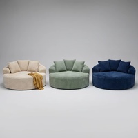 Canapé-lit modulaire moderne en forme de O de 59 pouces, lit simple, assise profonde, éponge durable, trois coussins de fauteuil pour salon
