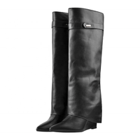 Bottes hautes pour femmes, nouvelle conception d'usine, saison automne 2021, chaussures à talons compensés, petit MOQ, prix de gros