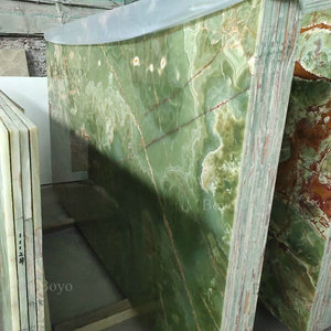 BYOY009 Dark Green Large Translucent Onyx <strong>Marble</strong> Floor <strong>Tile</strong> Natural Stone Slab - Product Image 3