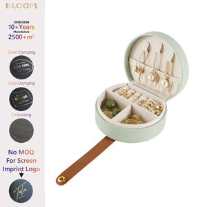 यात्रा आयोजक चमड़े की वस्तुओं के राउंड गहने कंटेनर पैकेजिंग बॉक्स सोस्टनी महिलाएं ऑनलाइन ऑनलाइन - Product Image 2