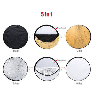 Réflecteur de caméra 60/<span class=keywords><strong>80</strong></span>/110 <span class=keywords><strong>cm</strong></span> 5 en 1 panneau réflecteur rond avec/sans poignée Portable Photo Studio éclairage photographie - Product Image 3