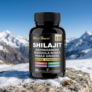 Shilajit Ashwagandha Ginseng Extra Fort 8 en 1, 60 comprimés, résine de SHILAJIT, fabricant de pâtes d'acide fulvique, capsules de SHILAJIT - Product Image 1