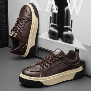 Zapatos de Hombre Otoño 2025, Nuevas Zapatillas de Moda Versátiles con Suela Gruesa, Cómodas, que Aumentan la Altura, con Cordones, Juveniles y Modernas, de Caña Baja - Product Image 6