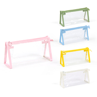 Trousse de Maquillage Kawaii Personnalisée en PVC, Étui à Crayons en Tissu à Fermeture Éclair pour Étudiants du Primaire et du Secondaire, Pochette Transparente