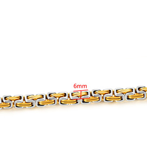 Cadena Bizantina Gruesa de Acero Inoxidable en Dos Tonos, Dorado y Plateado |   Diseño Robusto para la Fabricación de Joyería, Pulseras y Collares para Hombre - Product Image 3