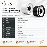 Vente flash - Downlight LED GX53 anti-éblouissement CRI90 5W/7W IP44 en aluminium, montage en surface, lampe de plafond pour la maison et le bureau, vente en gros