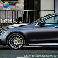 Autocollants électro-optiques de véhicule de vinyle d'enveloppe de voiture de chrome mat gris profond
