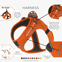 Gilet pour animaux de compagnie d'usine harnais de gilet de chien rembourré en Nylon contrôle facile sans traction forme 3D réglable tactique avec anneaux Duald