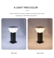 Lampadaire solaire à LED bicolore IP65 DC 5W ROHS avec photocellule en aluminium et PC pour la décoration des allées de jardin et de pelouse