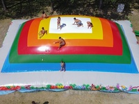 Oreiller gonflable gonflable durable en pvc pour enfants, oreiller de saut amusant avec souffleur