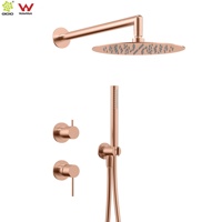 Ensemble de douche mural haut de gamme à double fonction, haute pression, en acier inoxydable, 10 pouces, effet pluie