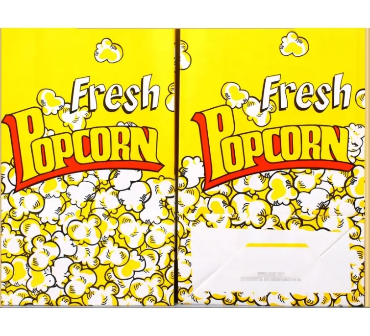 Gıda sınıfı özel Logo baskılı patlamış mısır balmumu çanta Kraft kağıt gıda ambalaj torbası