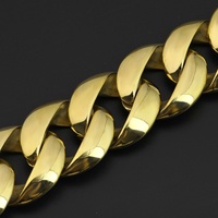 Fabricante de Joyería Personalizada, Collares de Cadena Cubana de Acero Inoxidable de 30 mm de Ancho, Chapado en Oro de 18K, Joyería para Fiestas Hip Hop de Miami