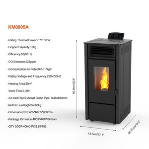 Poêle à granulés de bois à haut rendement, certifié CE ROHS, éco-conçu, pour chauffage intérieur, en vente - Product Image 3