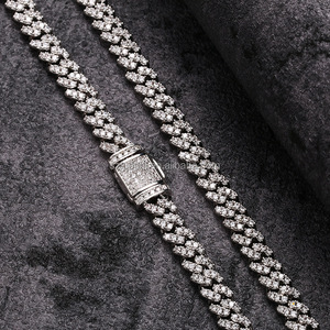 Collar de plata de ley 925 para hombre, joyería de Hip Hop, Diamante de moissanita de 6MM, cadena de eslabones cubanos, collar de lujo chapado en oro - Product Image 4
