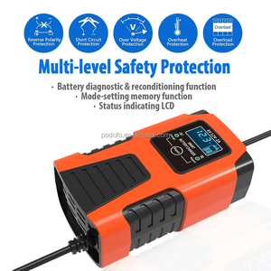 (Stock UE) Cargador de Batería Automático Podofo con Pantalla LCD para Coche y Moto, Reparación por Pulsos para Baterías de Plomo-Ácido, GEL, Húmedas y de Calcio - Product Image 5